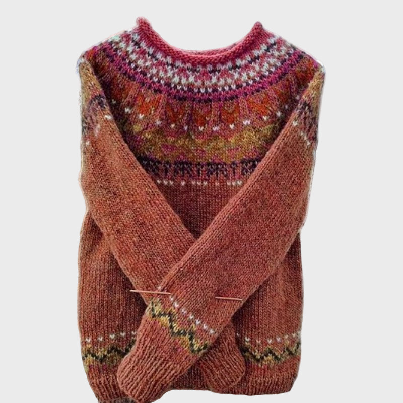 Pintas Retro Stiliaus Golfo Megztinis