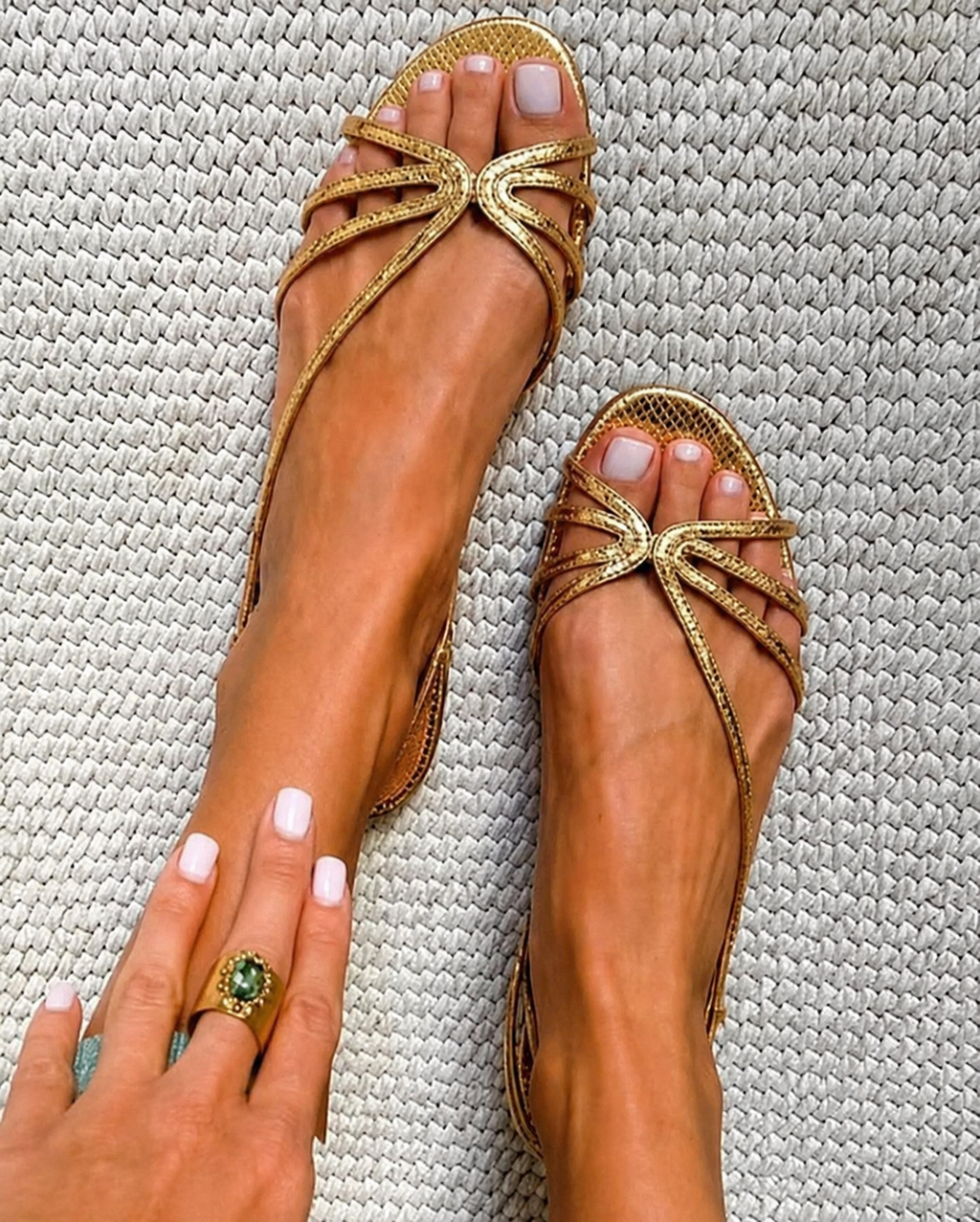 Gabija™ | Elegantiški auksiniai sandalai