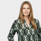 Kamilė™ - Klasikinė palaidinė su ilgomis rankovėmis ir elegantišku raštu
