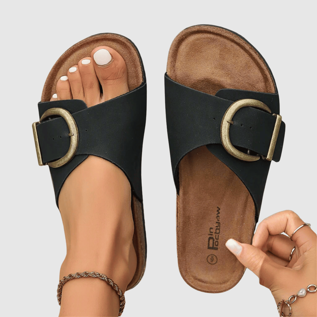 Teresė™ | Ortopedinės veliūro sandalos