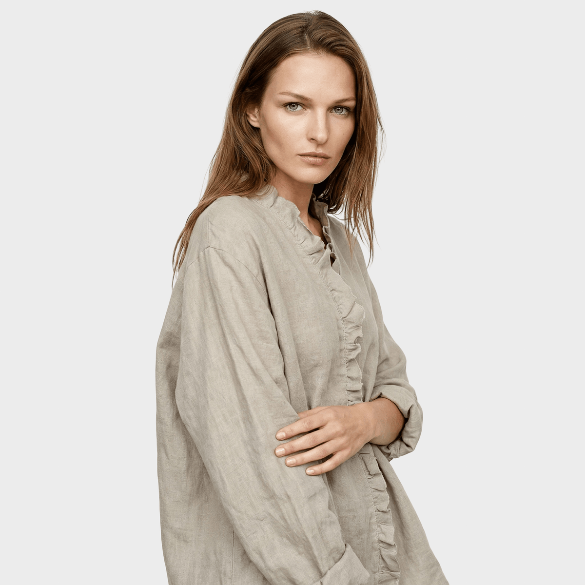 Aušra™ - Lininė Blūzė Ruda Ramybė