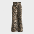 Carina™ - Retro džinsai su leopardų raštu